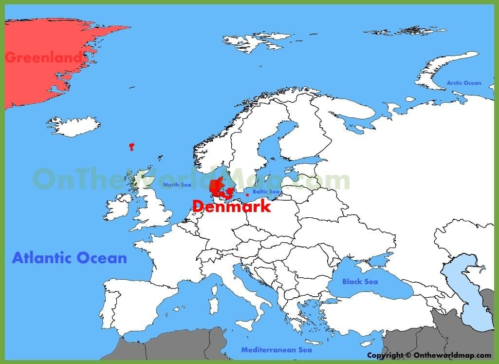kopenhaga danija europos žemėlapis