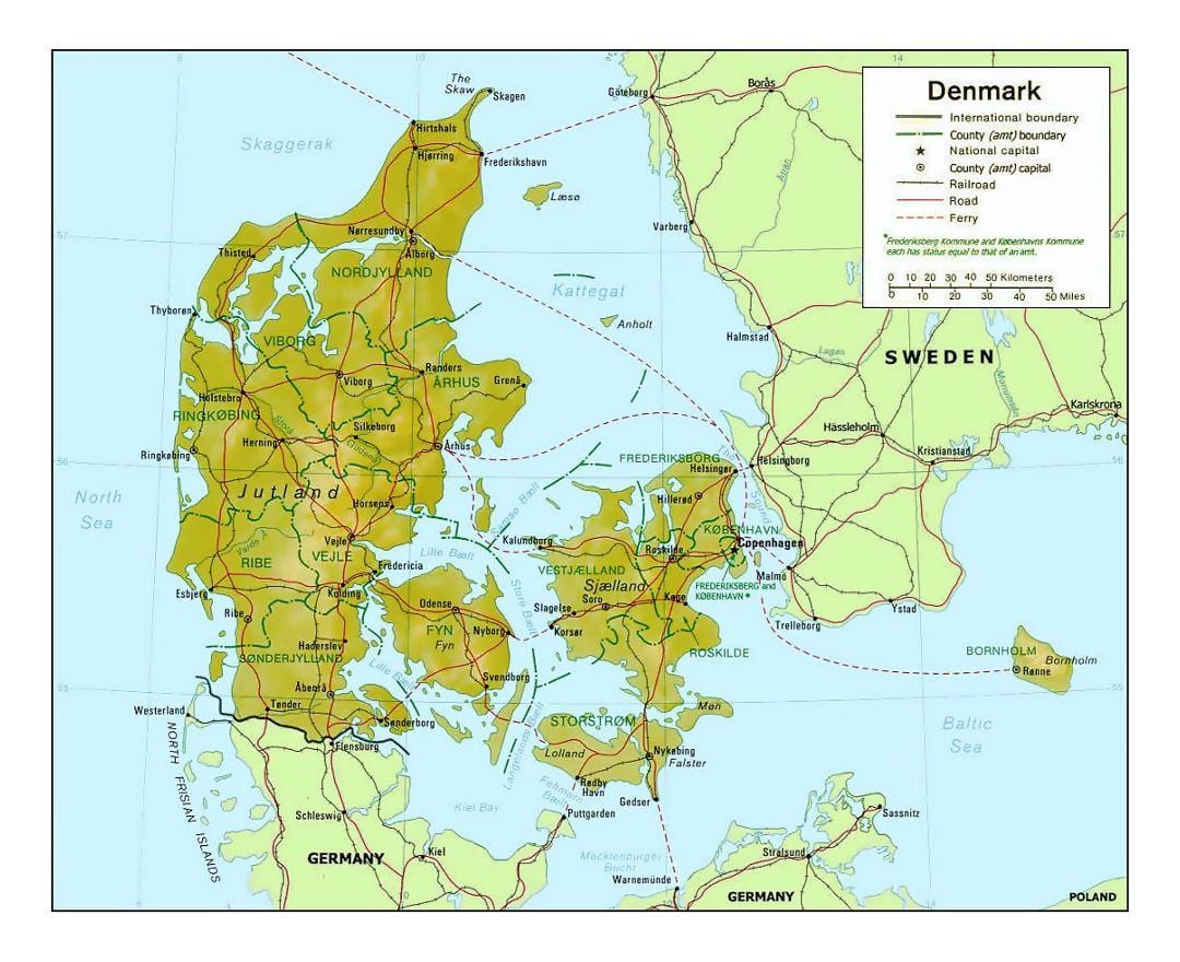 Žemėlapis danija kommune