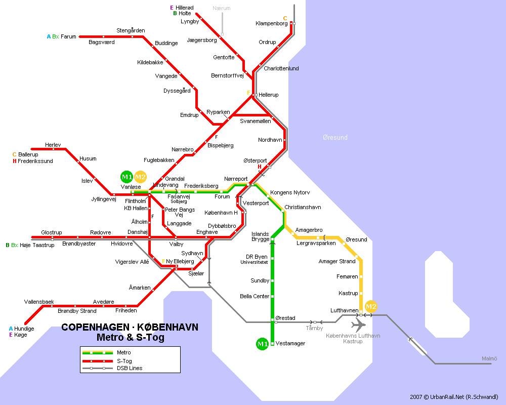 Žemėlapis metro danija 