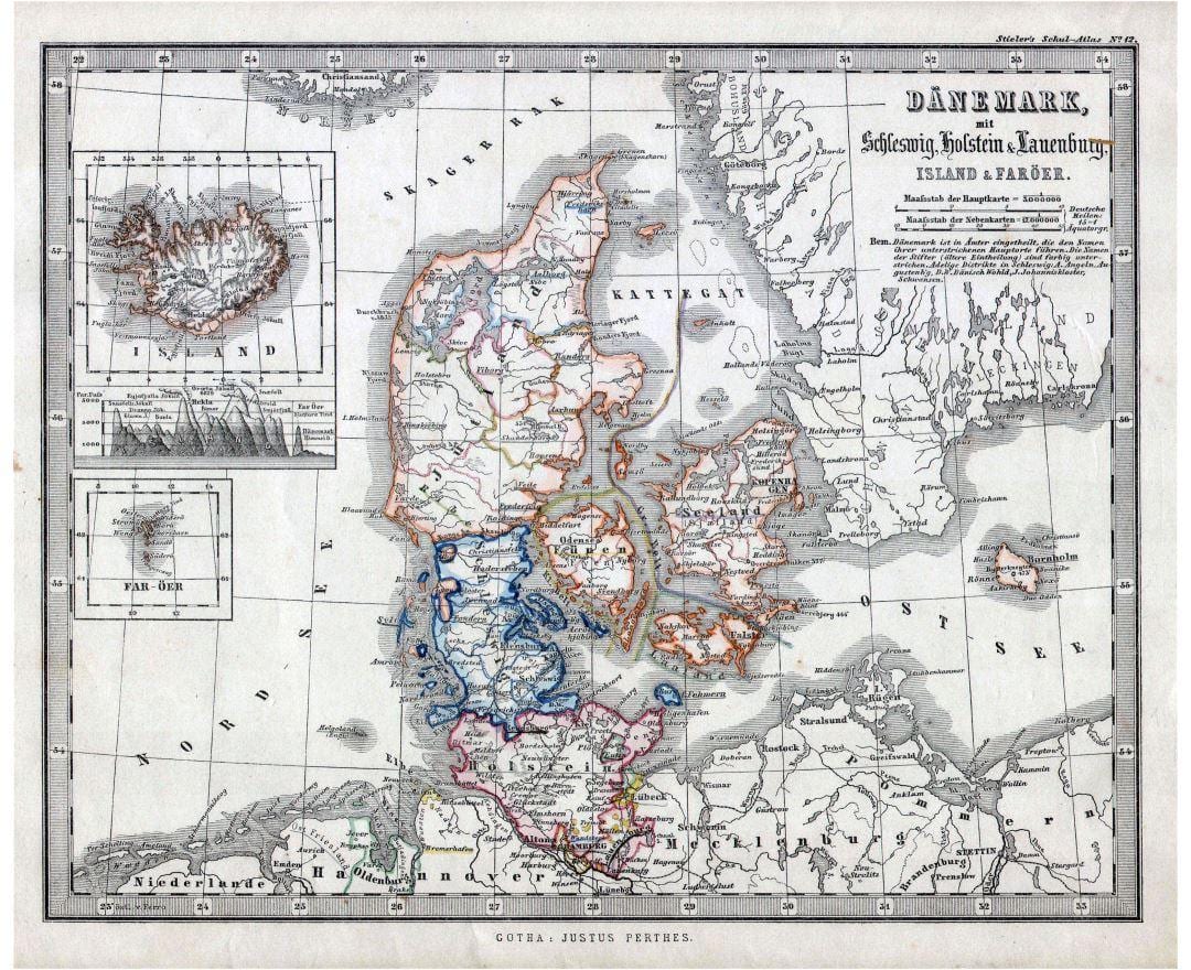 senas žemėlapis danija