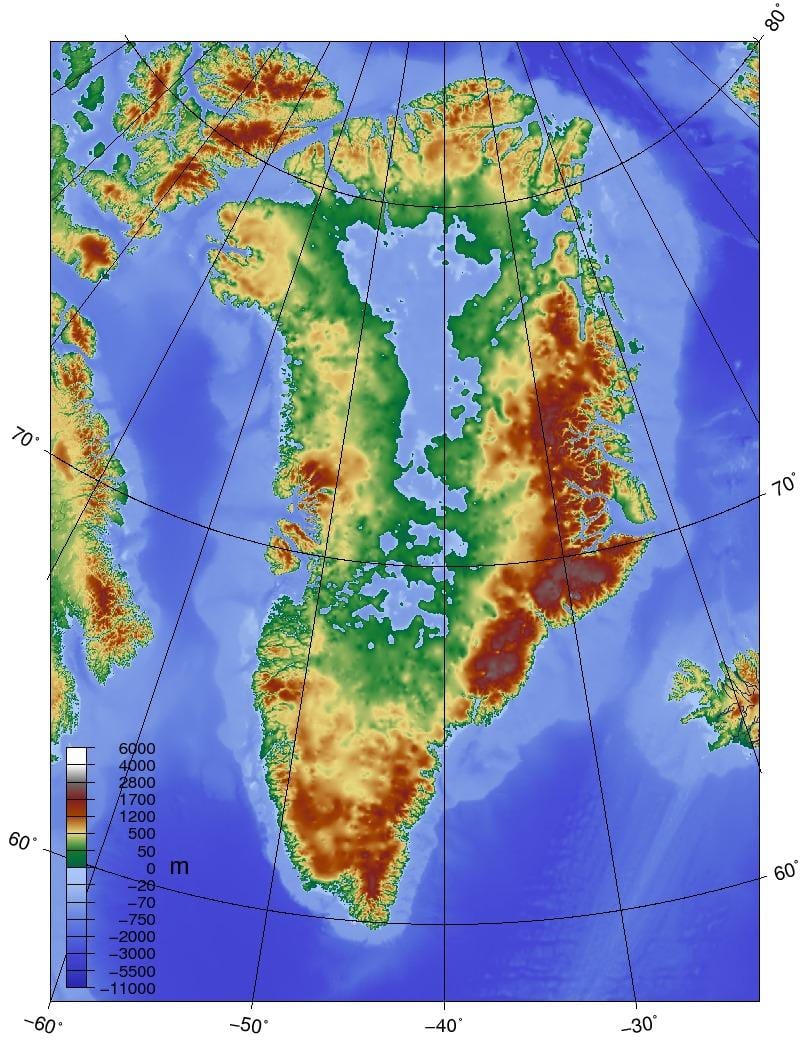Žemėlapis danija topografinis