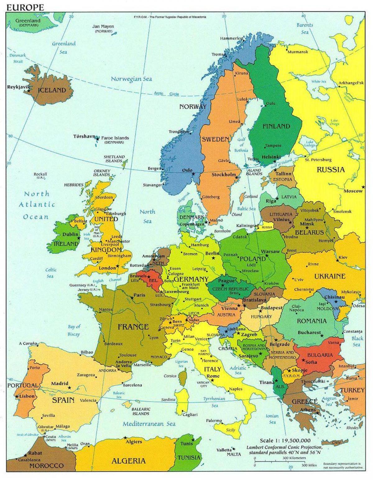 europos žemėlapis, kuriame danija