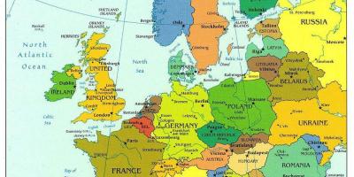 Europos žemėlapis, kuriame danija